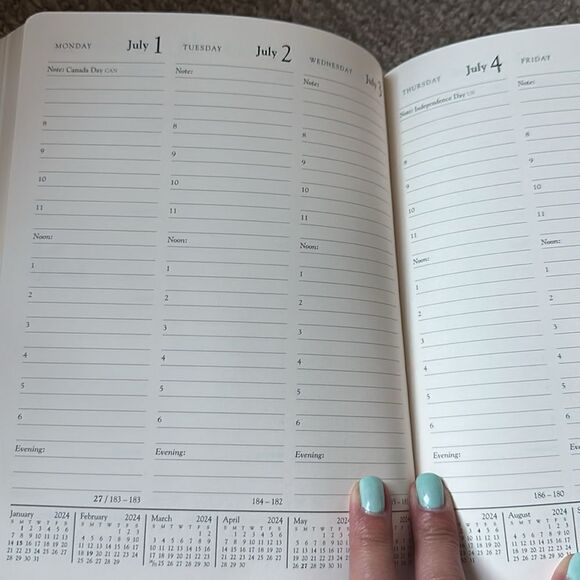 Anthropologie 2024 Monogram “E” Diary Planner Journal 17 Months Moss Green - Picture 3 of 8